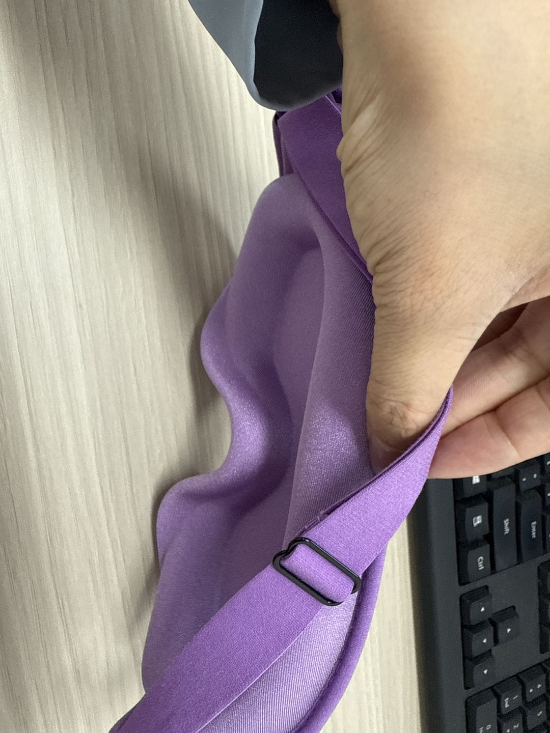 Prototype mask strap and buckle detail